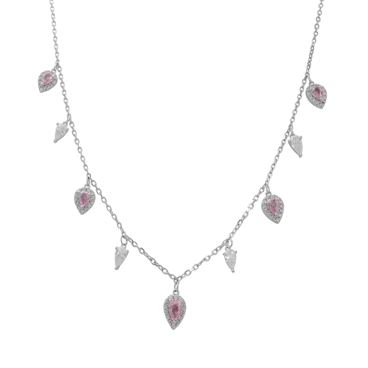 שרשרת צ'וקר כסף משובצת זרקונים