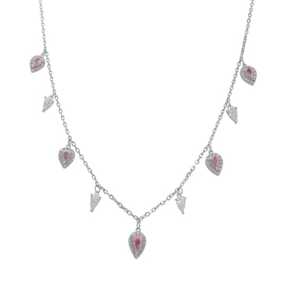 שרשרת צ'וקר כסף משובצת זרקונים