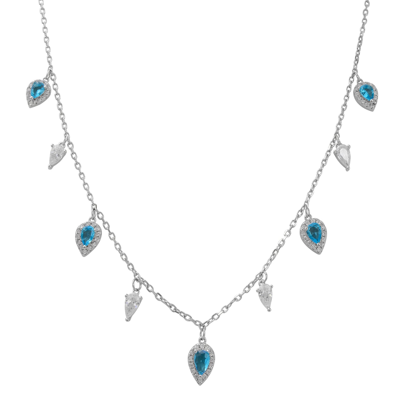 שרשרת צ'וקר כסף משובצת זרקונים