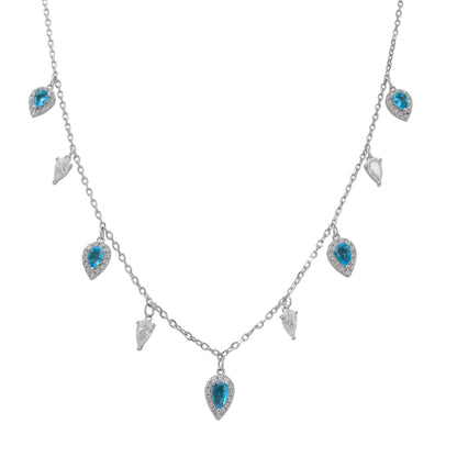 שרשרת צ'וקר כסף משובצת זרקונים