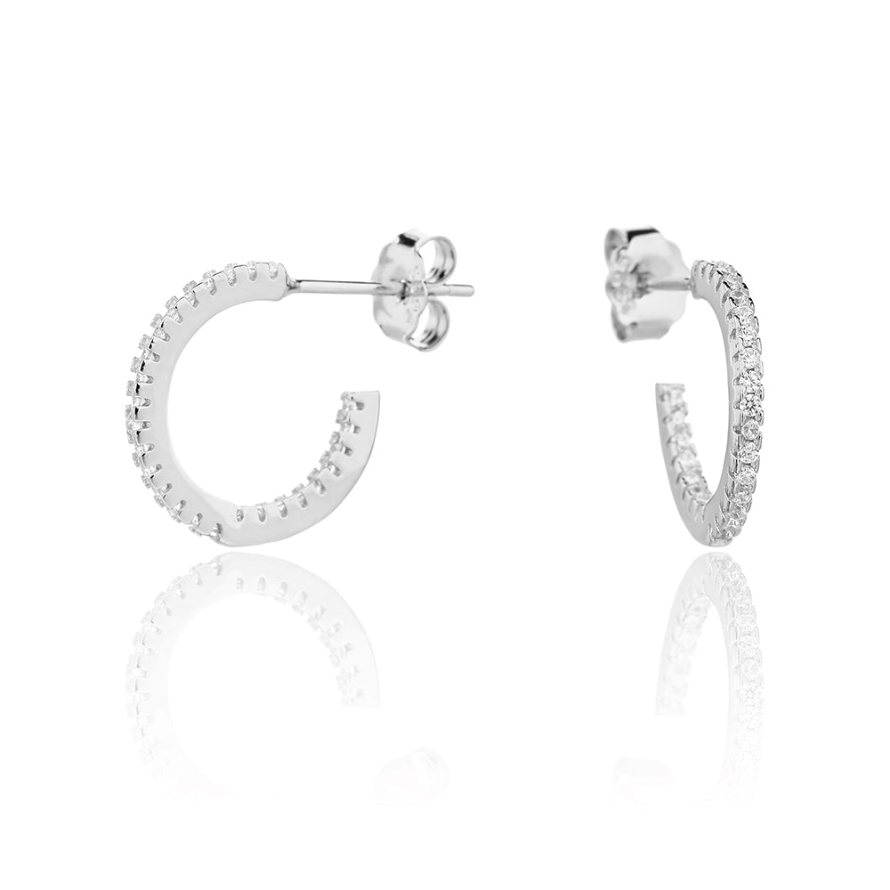 עגיל כסף 925 משובץ זרקונים