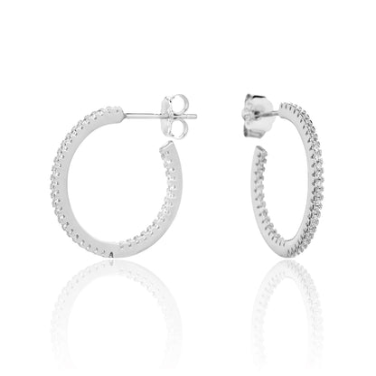 עגיל כסף 925 משובץ זרקונים