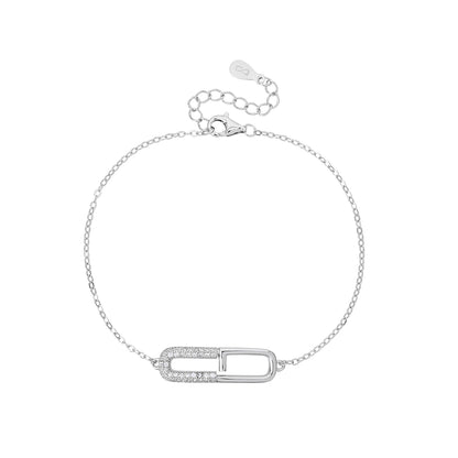 צמיד כסף 925 משובץ זרקונים