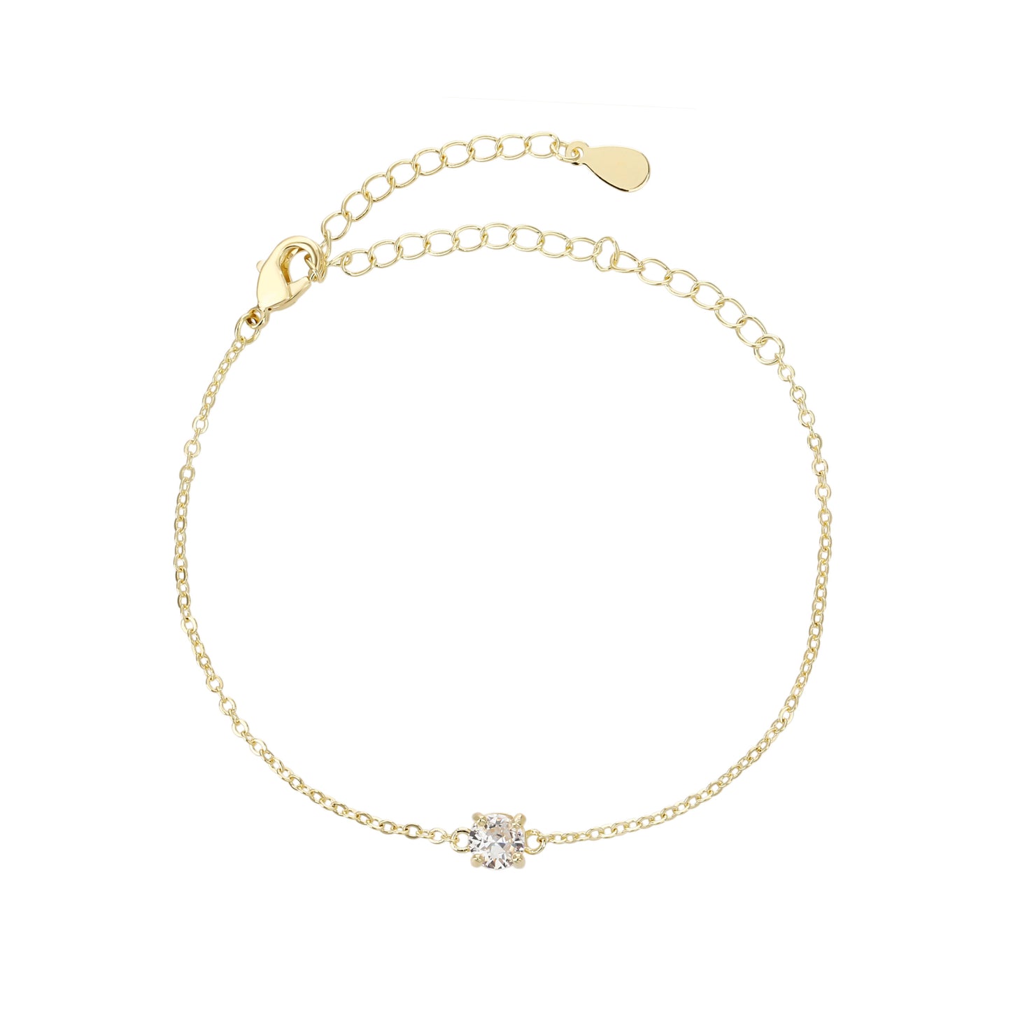 צמיד מצופה 14K משובץ זרקונים