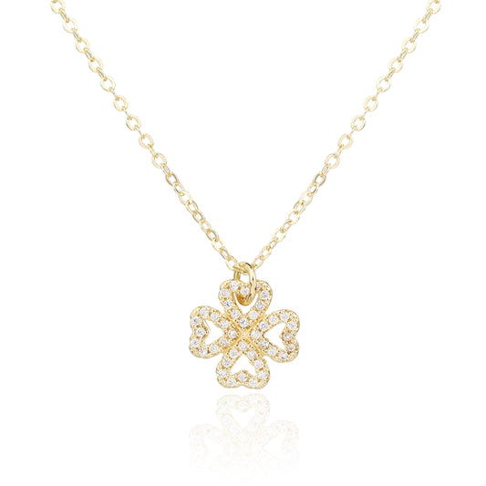 שרשרת תלתן ציפוי זהב 14K