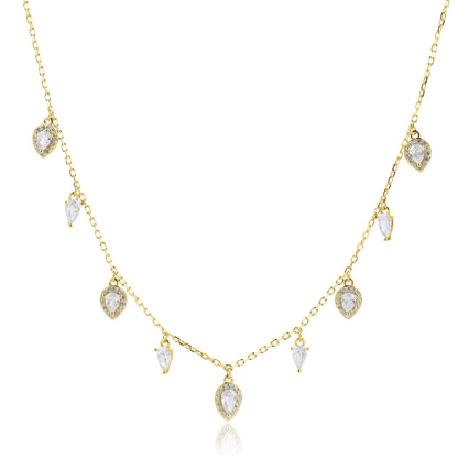 שרשרת צ'וקר צ'ארמס ציפוי 14K