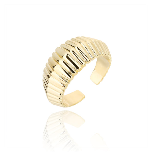 טבעת רטרו ONE SIZE מצופה 14K