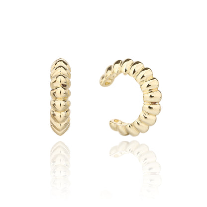 עגיל רטרו צמוד מצופה 14K