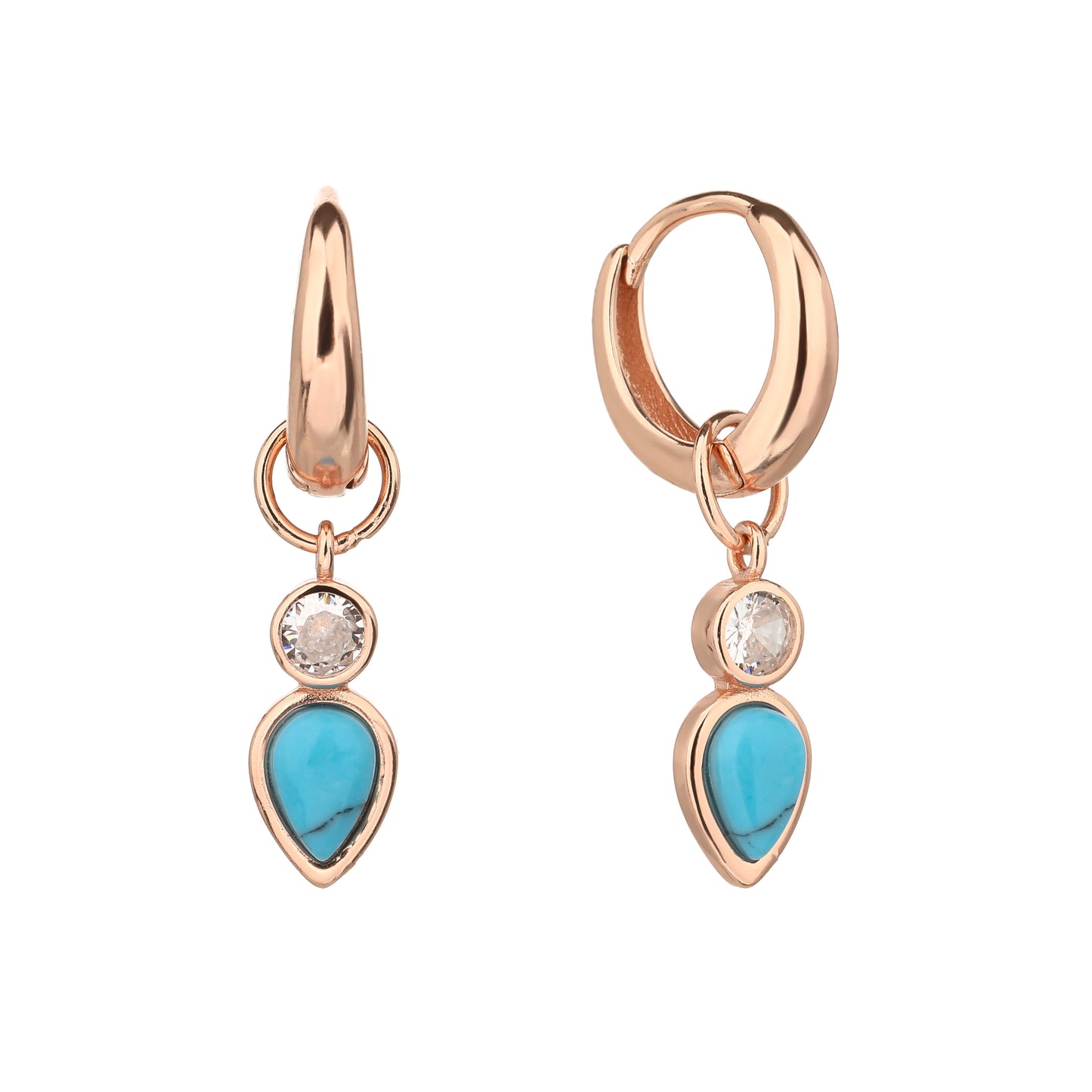 עגיל רוז גולד נופל משובץ זרקונים