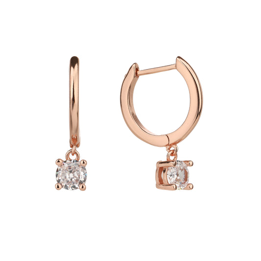 עגיל רוז גולד משובץ זרקונים