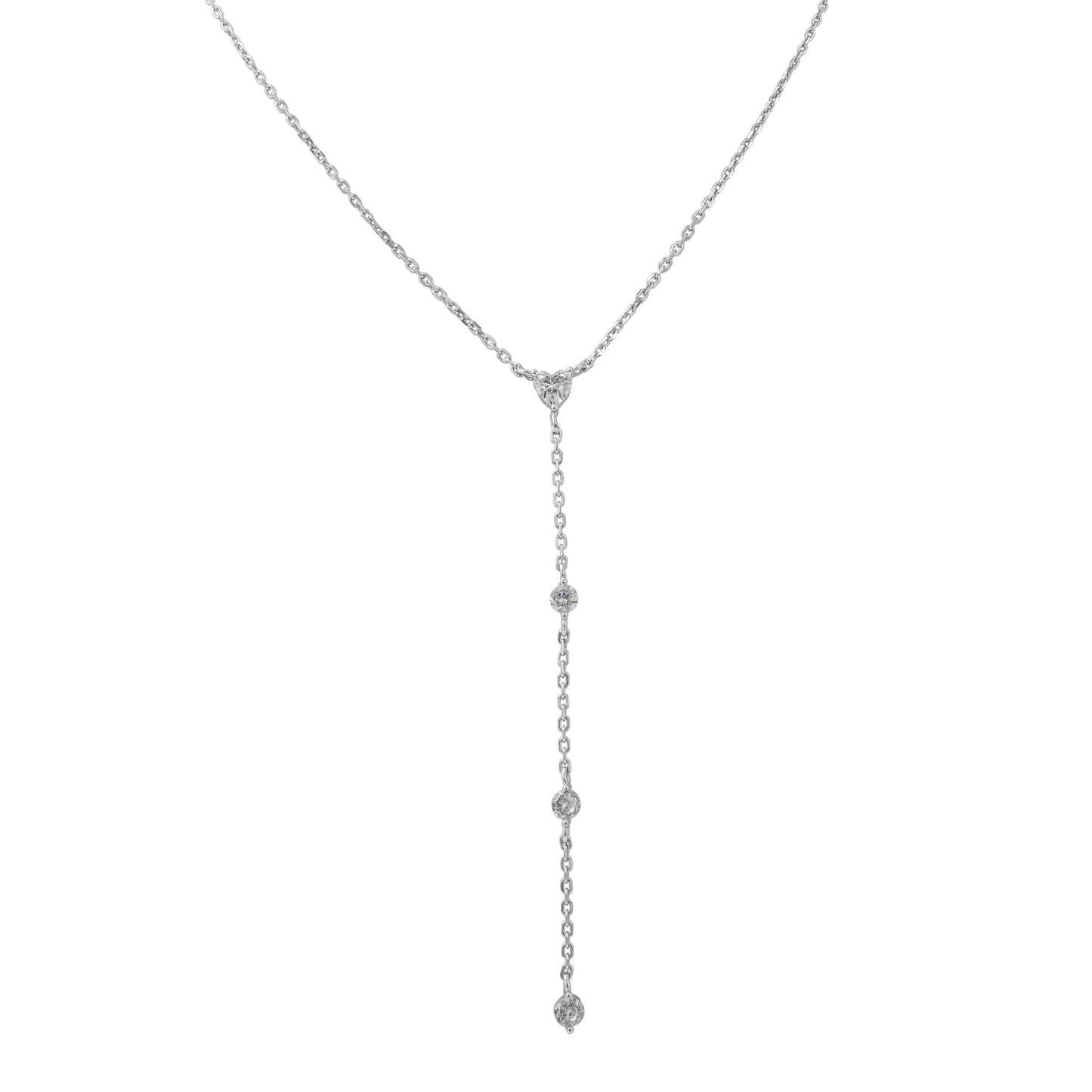 שרשרת נופלת כסף משובצת זרקונים