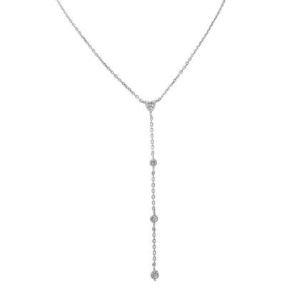 שרשרת נופלת כסף משובצת זרקונים