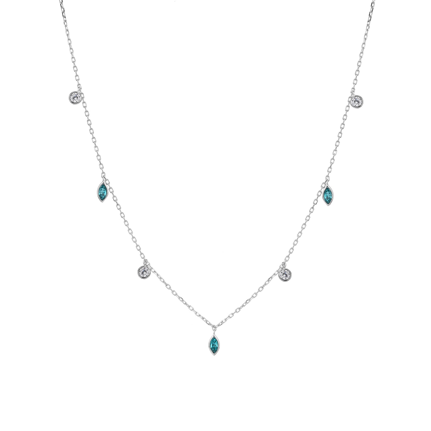 שרשרת צ'וקר כסף 925 משובצת זרקונים