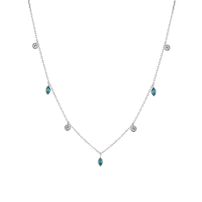 שרשרת צ'וקר כסף 925 משובצת זרקונים