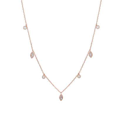 שרשרת צ'וקר רוז גולד משובצת זרקונים