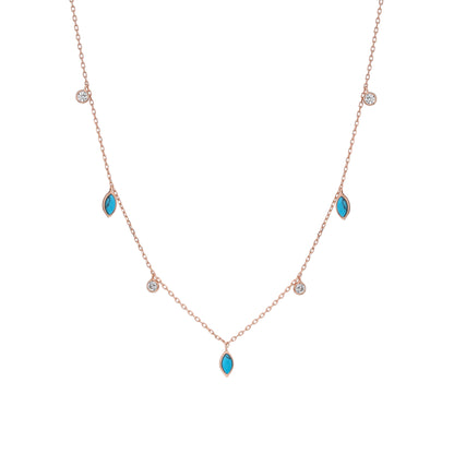 שרשרת צ'וקר רוז גולד משובצת זרקונים