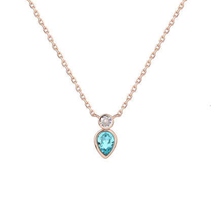 שרשרת רוז גולד משובצת אבן