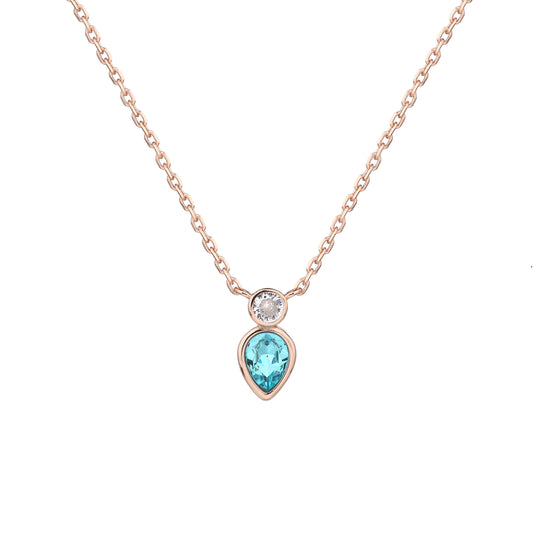 שרשרת רוז גולד משובצת אבן