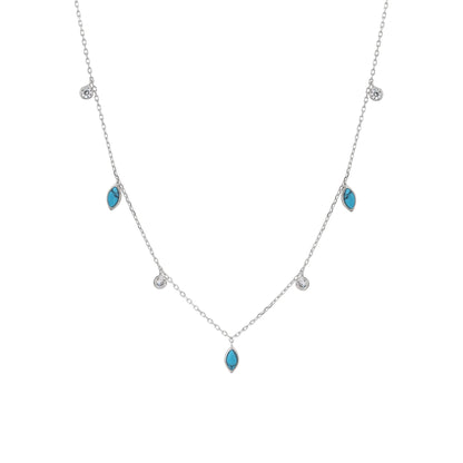 שרשרת צ'וקר כסף משובצת זרקונים