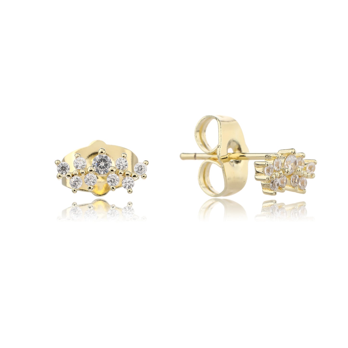 עגיל צמוד מצופה 14K משובץ זרקונים