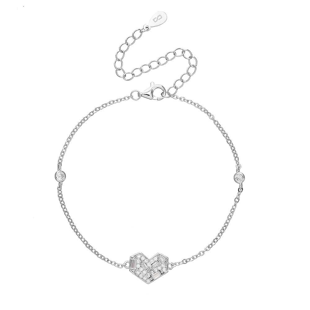 צמיד כסף 925 משובץ זרקונים