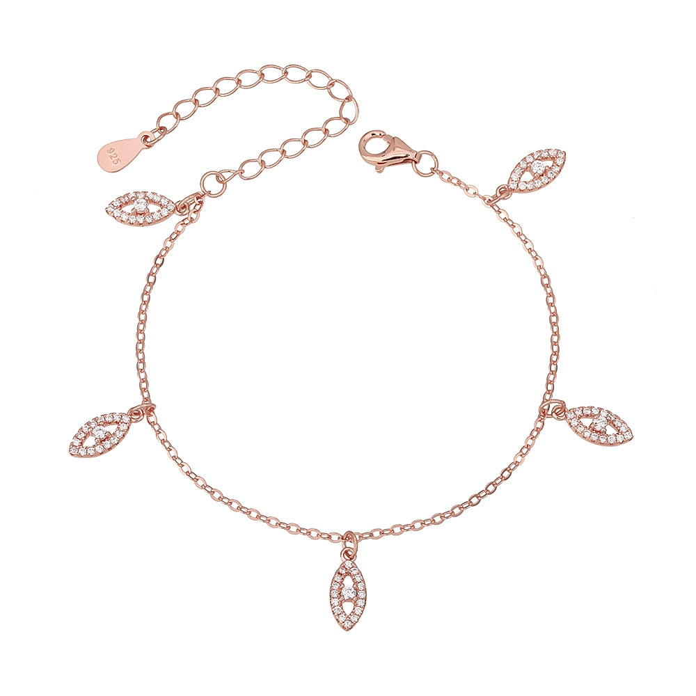 שרשרת צ'וקר רוז גולד משובצת זרקונים