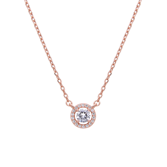 שרשרת רוז גולד משובצת זרקונים