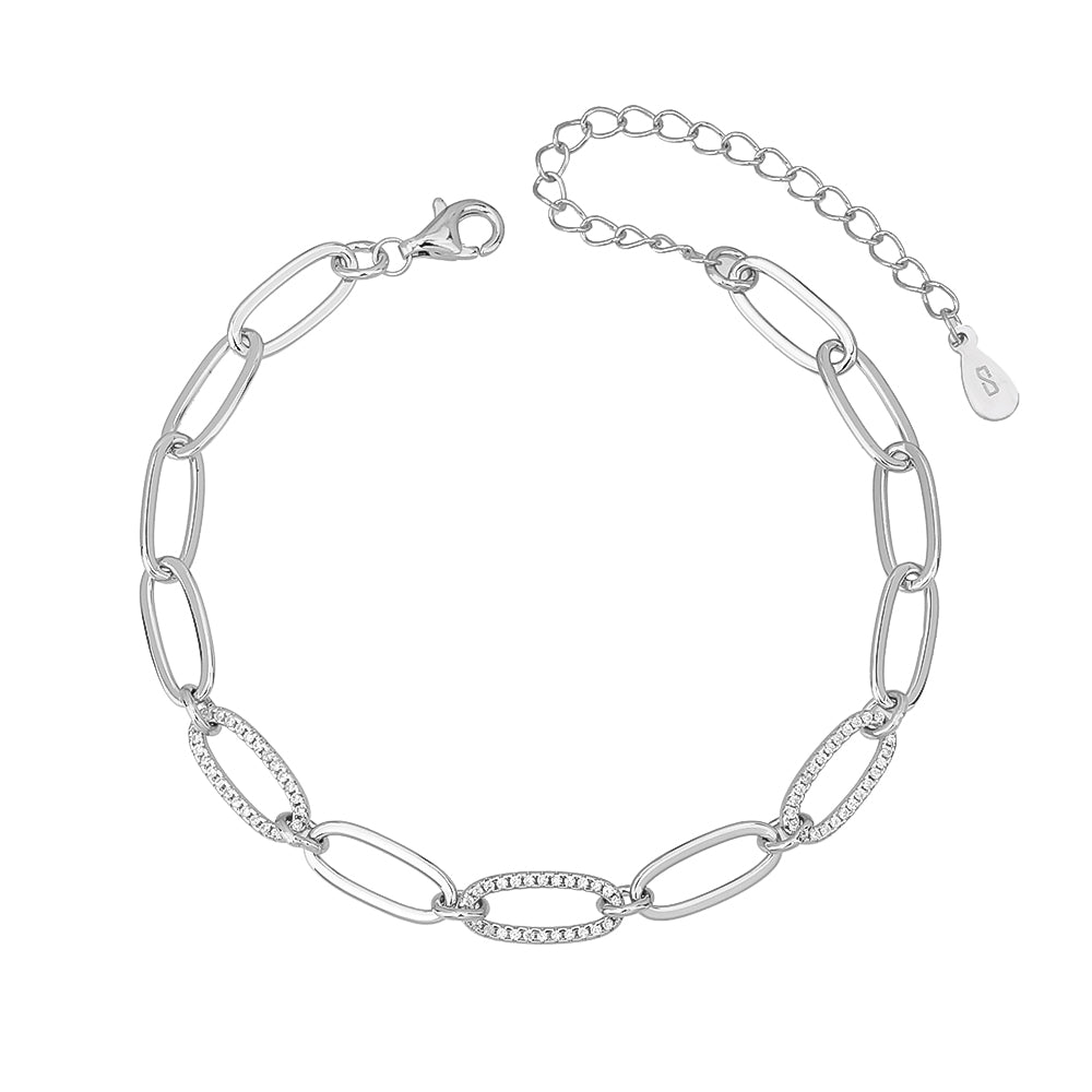 צמיד כסף 925 משובץ זרקונים