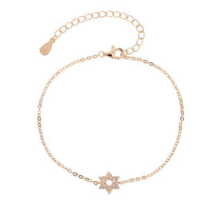 צמיד רוז גולד משובץ זרקונים