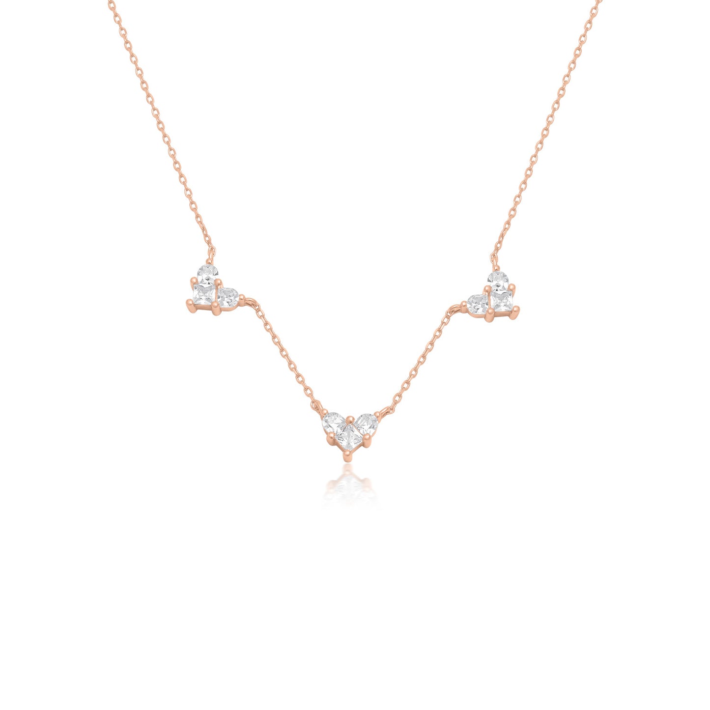 שרשרת צ'וקר רוז גולד משובצת זרקונים