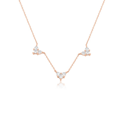 שרשרת צ'וקר רוז גולד משובצת זרקונים