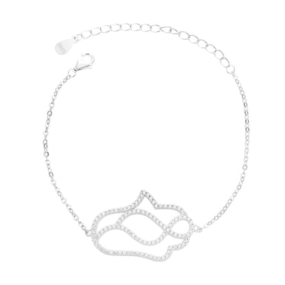 צמיד כסף 925 משובץ זרקונים