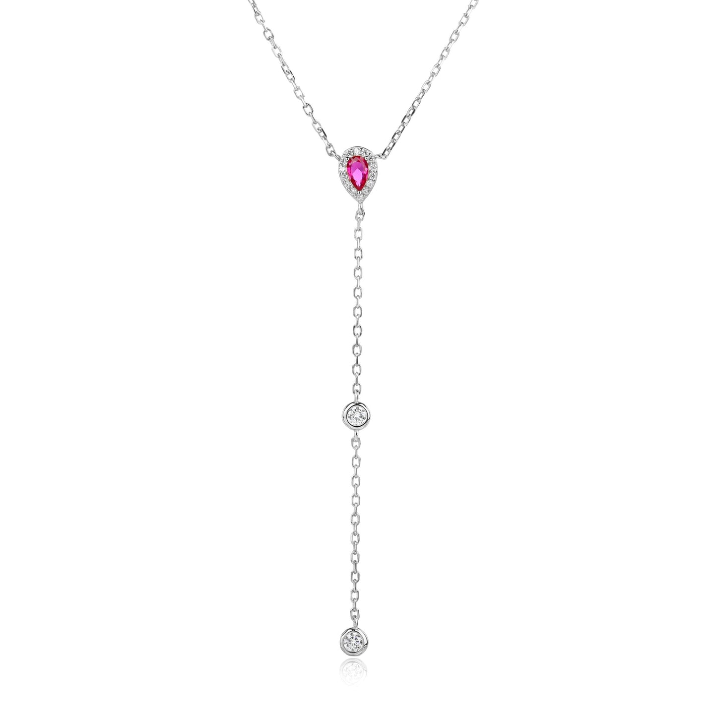 שרשרת כסף 925 נופלת משובצת זרקונים