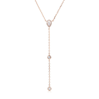 שרשרת רוז גולד נופלת משובצת זרקונים