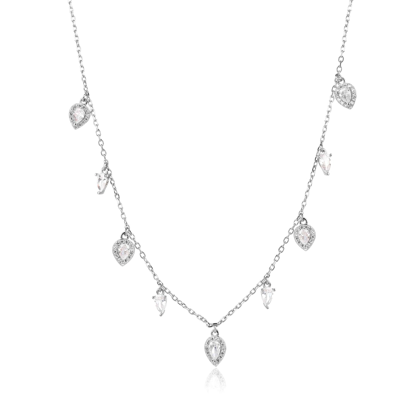 שרשרת צ'וקר כסף משובצת זרקונים