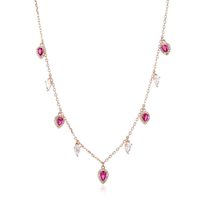 שרשרת צ'וקר רוז גולד משובצת זרקונים