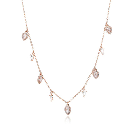 שרשרת צ'וקר רוז גולד משובצת זרקונים