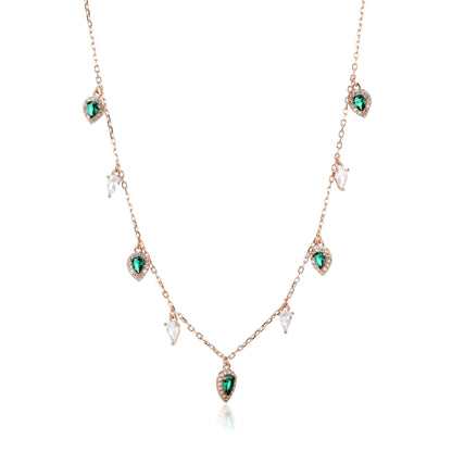 שרשרת צ'וקר רוז גולד משובצת זרקונים