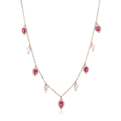 שרשרת צ'וקר רוז גולד משובצת זרקונים