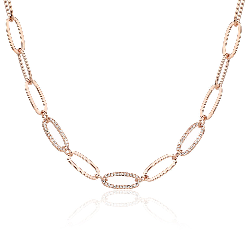 שרשרת רוז גולד משובצת זרקונים