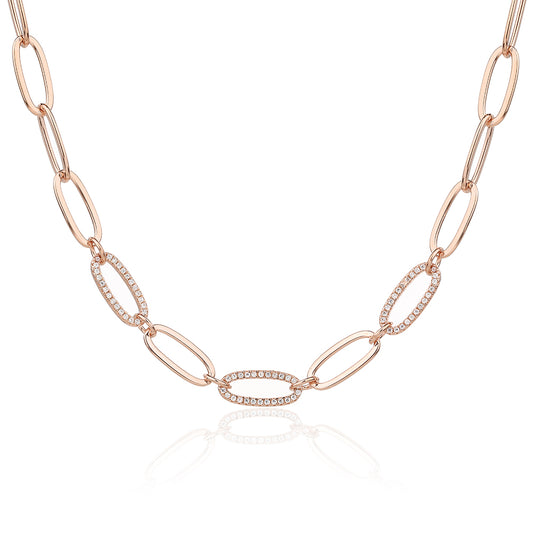 שרשרת רוז גולד משובצת זרקונים