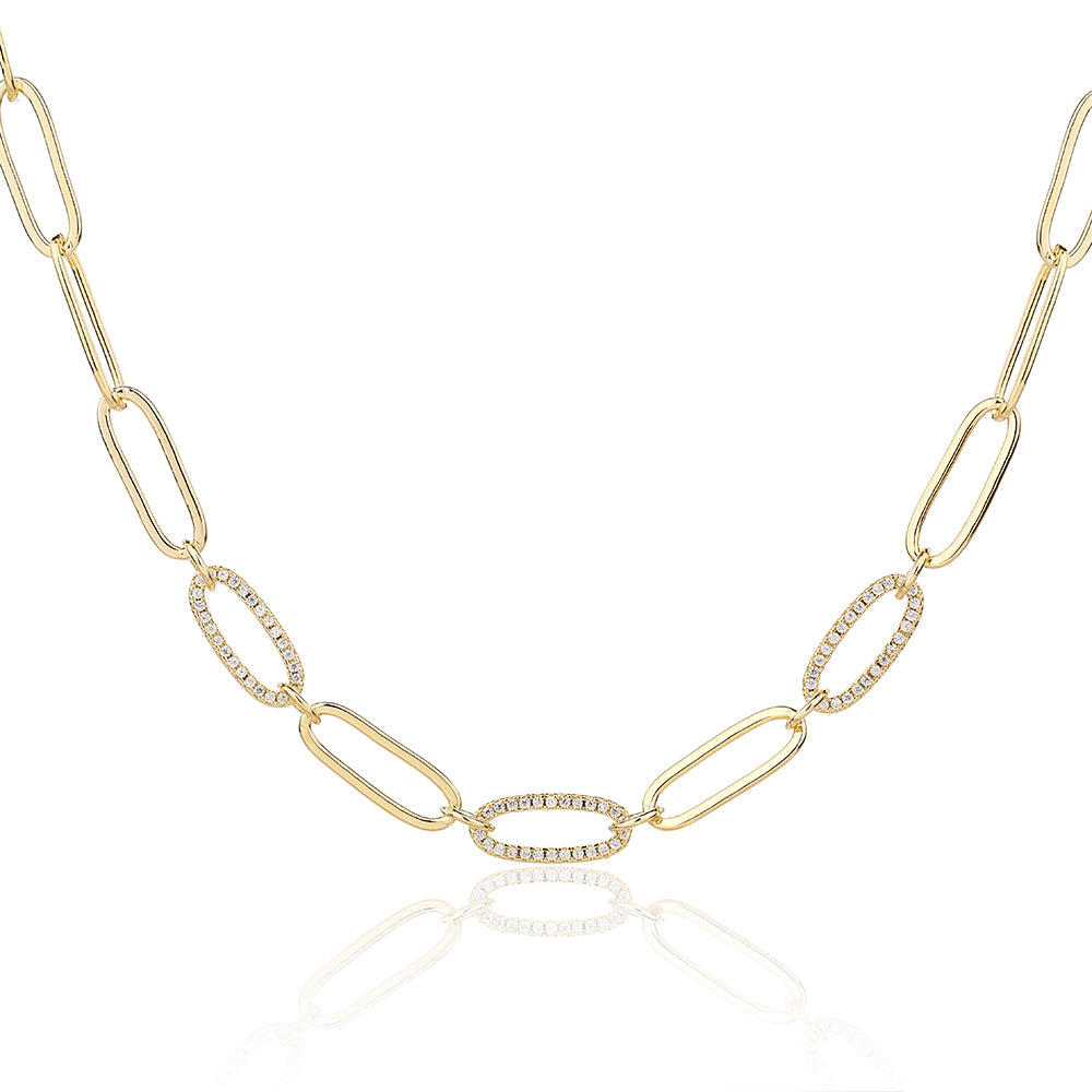 שרשרת מצופה 14K משובצת זרקונים