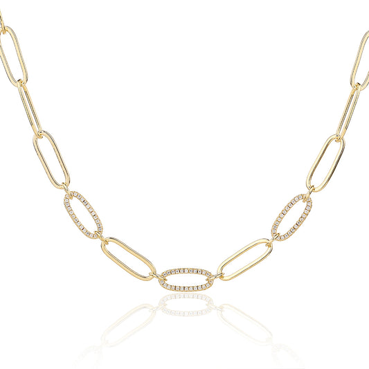 שרשרת מצופה 14K משובצת זרקונים