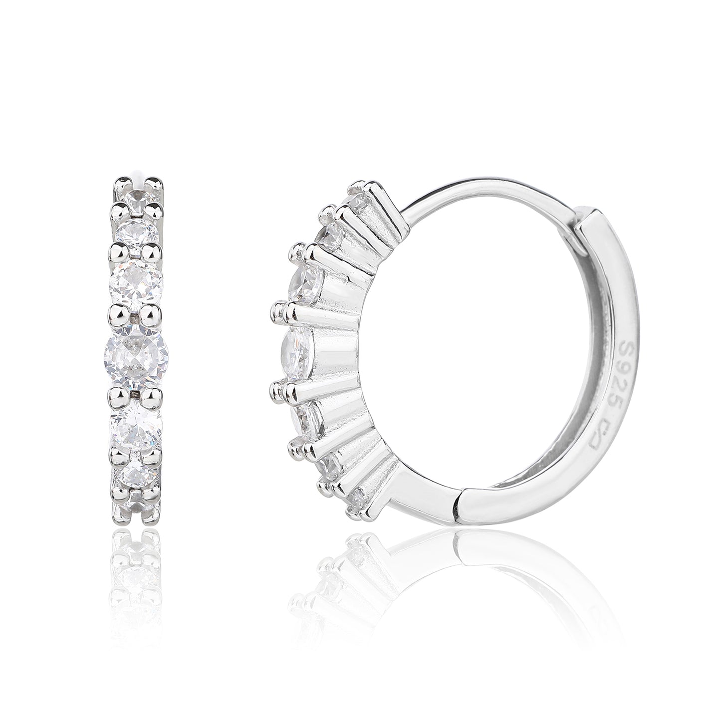 עגילי כסף 925 משובצים זרקונים