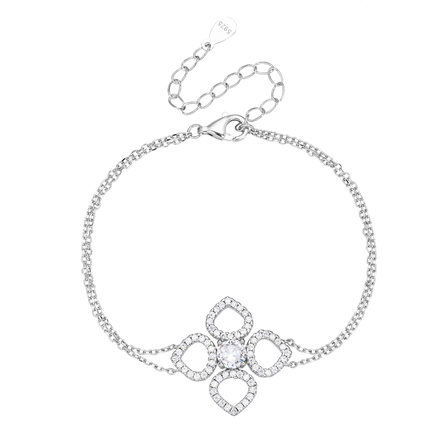 צמיד כסף 925 משובץ זרקונים