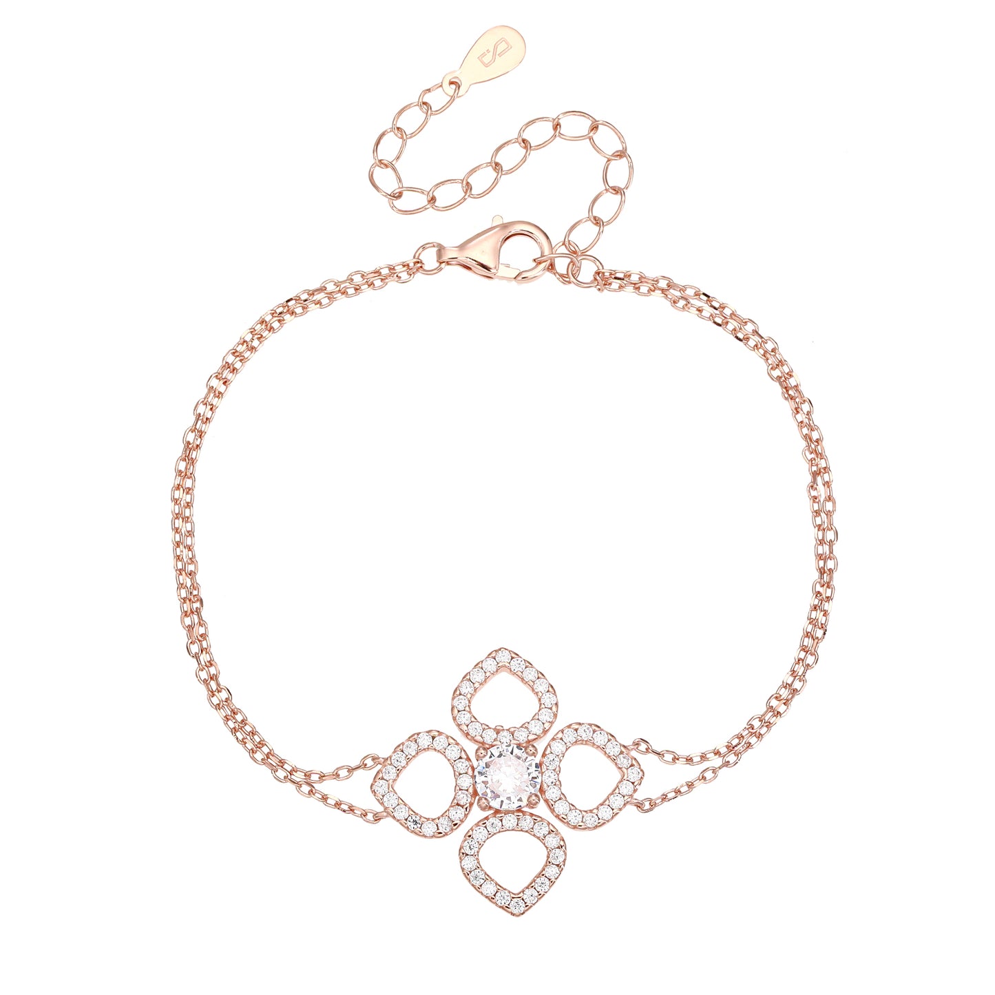 צמיד רוז גולד משובץ זרקונים