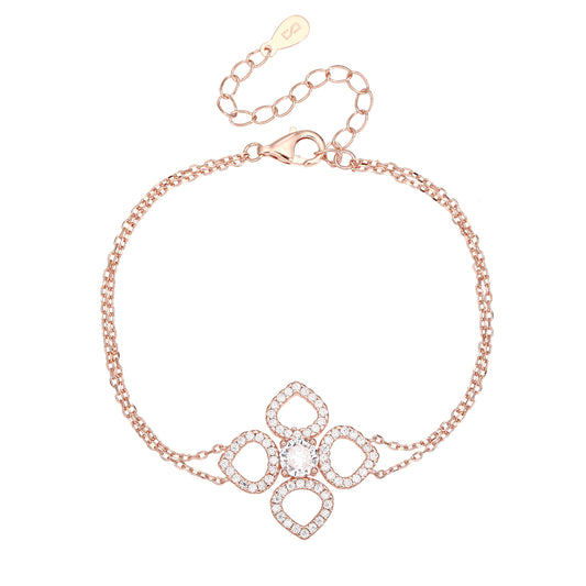 צמיד רוז גולד משובץ זרקונים