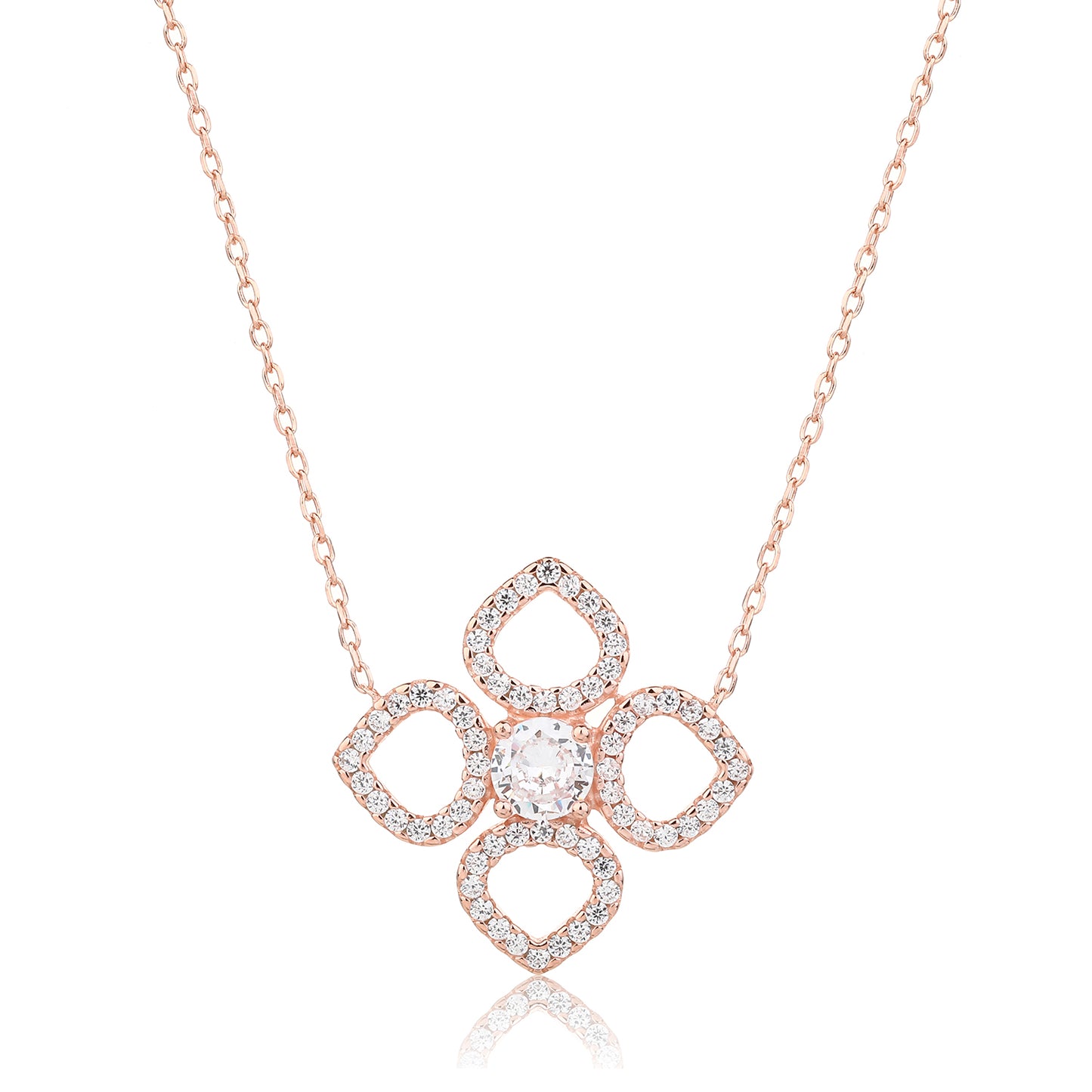 שרשרת רוז גולד משובצת זרקונים