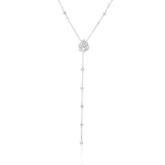 שרשרת נופלת כסף 925 משובצת זרקונים