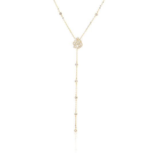 שרשרת נופלת מצופה זהב 14K משובצת זרקונים